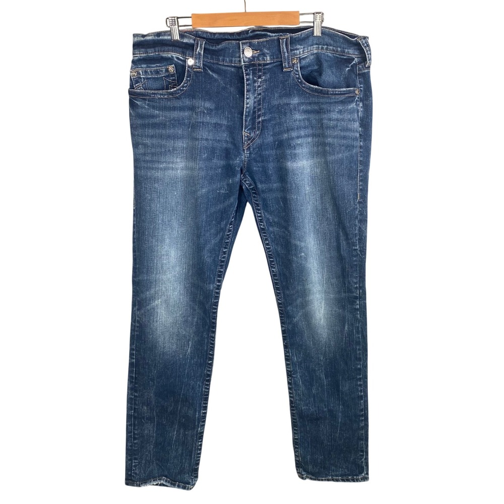 True Religion‎ Geno Relaxed Slim Jeans Mens Size 40 Waist 34 Inseam Streetwear